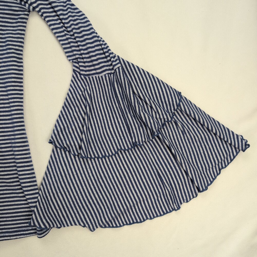 Altar'd State Striped Bell-Sleeve Top S Blue White - Picture 8 of 10